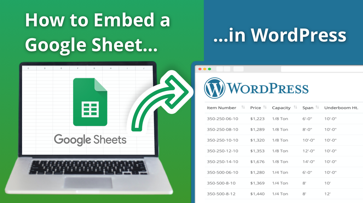 Embed worksheet in your own website